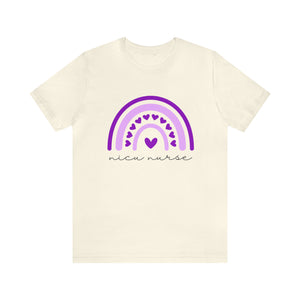 NICU Nurse Purple Rainbow T-Shirt